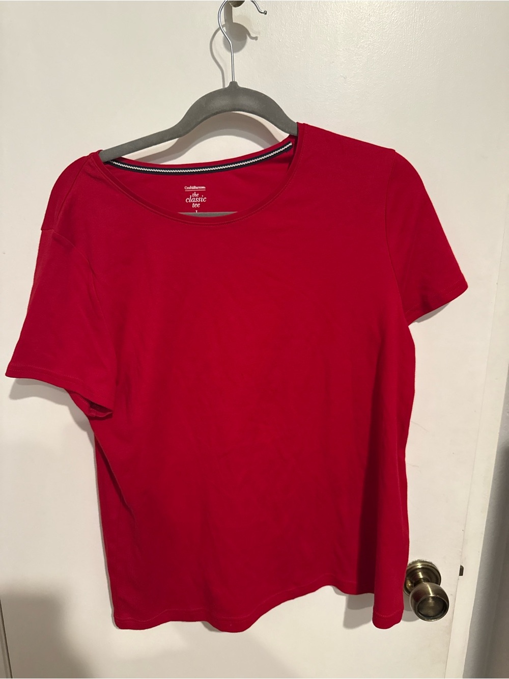 croft & barrow Red Short Sleeve Crewneck Tee